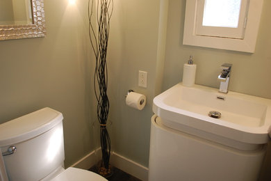 Inspiration for a contemporary powder room remodel in Montreal