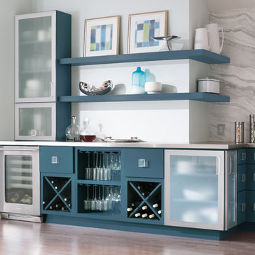 Decorá Cabinets: Wet Bar in Modern Blue Kitchen