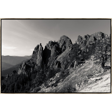 54x36 Castle Crags, Framed Artwork, Silver