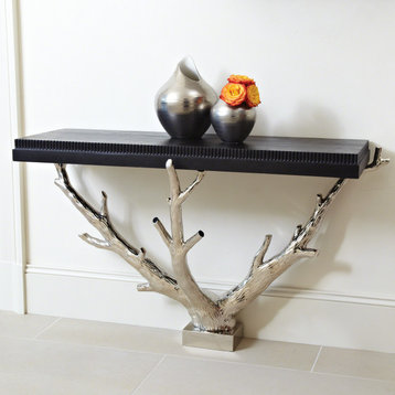 Branch Wall Console - Black Lacquered, Nickel
