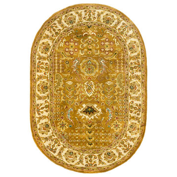 Safavieh Classic Collection CL764 Rug, Gold/Beige, 7'6"x9'6" Oval