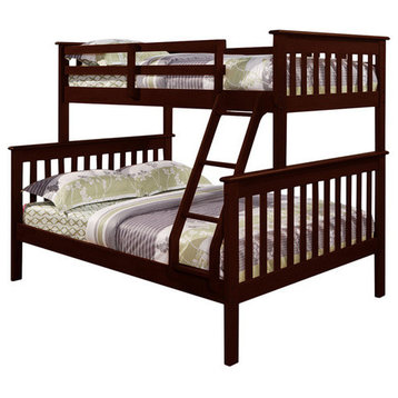 Nebula Kids Bunk Bed With Built-In Ladder, Dark Cappuccino, Twin/Full