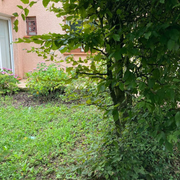Aménagement terrasse, pergola et bain nordique (Avant)