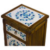 Distressed Blue and White Qing Hai Tibetan Cabinet