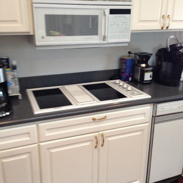 White Microhood, Cook-top, trash-compactor and Wall-oven conversion