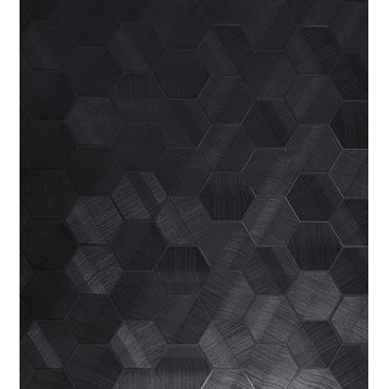 Lamborghini Hexagon Black textured Wallpaper 3D Geometric, 27 Inc X 33 Ft Roll