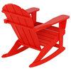 WestinTrends 2PC Outdoor Patio Porch Rocker Classic Adirondack Rocking Chair Set, Red