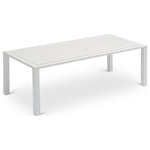 Meridian Furniture - Maldives Outdoor Patio Coffee Table, White - Bring the comfort of the indoors to your outdoor space with this Maldives outdoor coffee table. This beautiful table features a white aluminum frame with quality construction, so you can count on it weathering the outdoors without skipping a beat. Whether you use it for family game night or make it a beautiful center piece it will give any space a definitive resort appeal.