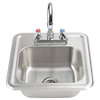 13"x13" Mini Stainless Steel Drop-In Hand Sink With Deck Mount Lead-Free Faucet