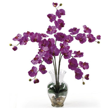 Phalaenopsis Liquid Illusion Silk Flower Arrangement, Orchid