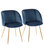 Fran Chair, Gold Metal, Set of 2, Blue Velvet