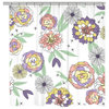 Laural Home Kathy Ireland Retro Floral Bloom Shower Curtain