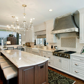 Chic Distressed White Kitchen - Barrington, IL