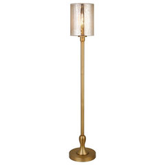 Henn&Hart 67.75 Tall Floor Lamp with Glass Shade in Brass/Clear