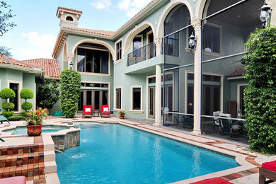 Tuscan exterior home photo in Miami