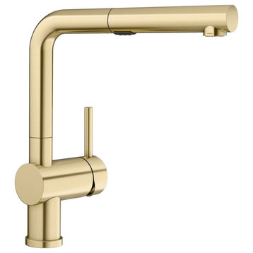 Blanco 526366 Linus 1.5 GPM 1 Hole Pull Out Kitchen Faucet - Satin Gold