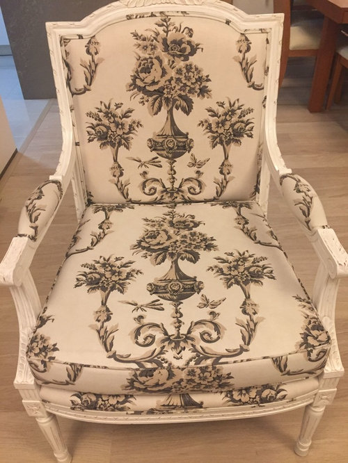 Choose a colour to upholster white French chair