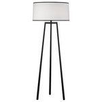 Robert Abbey - Robert Abbey 2171 Rico Espinet Shinto - One Light Floor Lamp - Shade Included: TRUE  Designer: Rico Espinet  Cord Color: Black  Base Dimension: 24 x 49Rico Espinet Shinto One Light Floor Lamp Wrought Iron Ascot White Fabric/Black Contrast Shade *UL Approved: YES *Energy Star Qualified: n/a  *ADA Certified: n/a  *Number of Lights: Lamp: 1-*Wattage:150w E26 Medium Base bulb(s) *Bulb Included:No *Bulb Type:E26 Medium Base *Finish Type:Wrought Iron