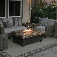 Deck.   Fire Place And Furniture