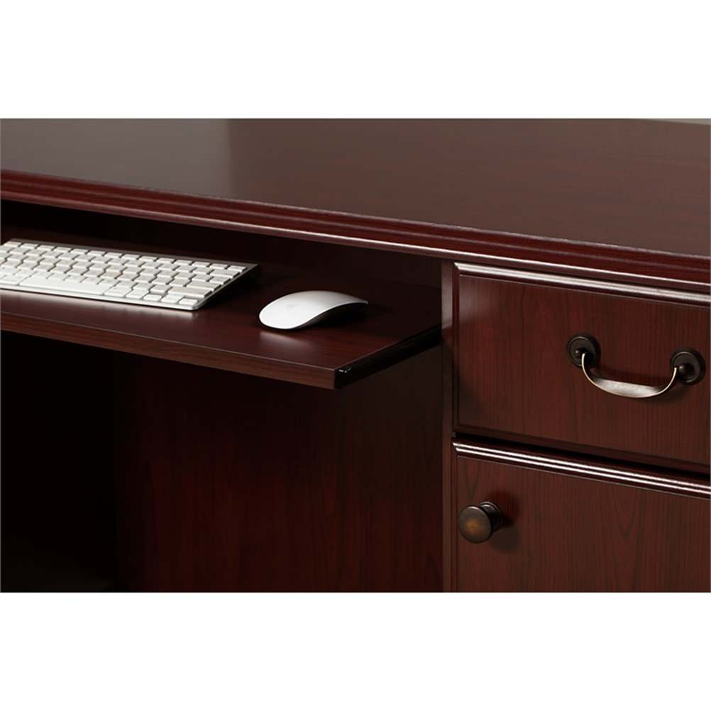 Arlington Computer Desk with Storage and Keyboard Tray in Harvest