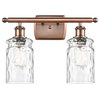 Candor 2-Light Bath Vanity-Light, Antique Copper, Clear Waterglass