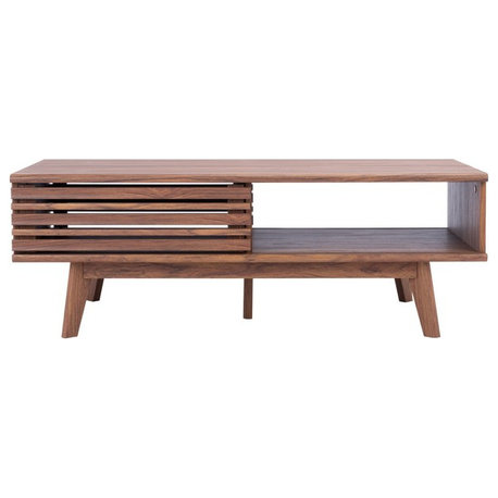 Rori 1 Shelf Coffee Table Walnut Safavieh