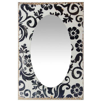 Decorative Wall Mirror French Country, Floral, 23.5"