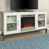 52" Avenue Wood Fireplace TV Console With Metal Legs, White