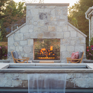 Fire Place Near Pool