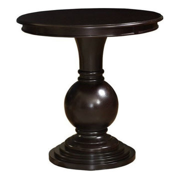 Powell Amalie Round Wood Accent Table in Espresso Brown