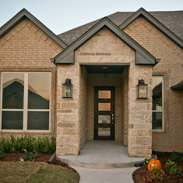 Contemporary Front Door with Four Windows