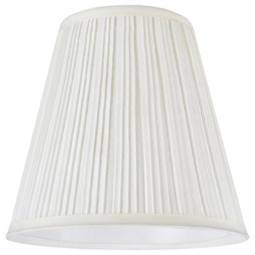 33004 Pleated Empire Spider Lamp Shade, Off White, 9" wide, 5"x9"x8 1/2"
