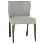 Bentley Designs - Turin Dark Oak Low Back Chairs, Set of 2, Pebble Grey Fabric - Turin Dark Oak Low Back Chair Pair Pebble Grey Fabric will add an indulgently warm feel to any room. With rustic oak veneers set in solid American oak frames in a rich dark oiled finish Turin dining naturally embodies a casual and contemporary aesthetic.