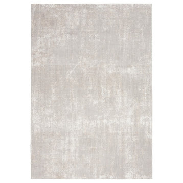 Nourison Silky Textures Sly01 Rug, Ivory/Gray, 2'2"x7'3" Runner