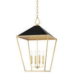 Hudson Valley Lighting - Hudson Valley Lighting 5718-GL/BK Paxton - 4 Light Medium Pendant - Defined, clean hoods rest atop thin, windowless frPaxton 4 Light Mediu Gold Leaf/Black LineUL: Suitable for damp locations Energy Star Qualified: n/a ADA Certified: n/a  *Number of Lights: 4-*Wattage:60w Incandescent bulb(s) *Bulb Included:No *Bulb Type:Incandescent *Finish Type:Gold Leaf/Black