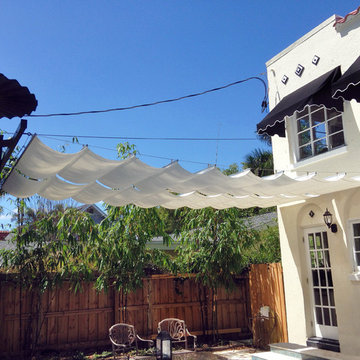 2 sections of 5 by 20 feet canopy featuring Premium Natural Sunbrella fabric
