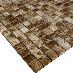 Dark Emperador Marble 5/8x5/8 Mosaic Tile Polished - Home Accessories & Decor