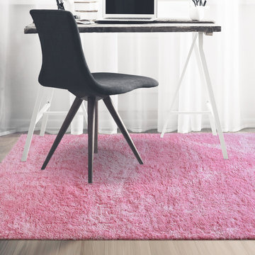Smooth Shag Area Rug Pink