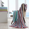Cotton Stitch Stripe Textured (set of 2) Beach Towel - Aqua Sky