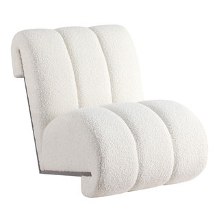 Meridian Furniture Swoon Faux Sheepskin Accent Chair - Light Oak Meridian Furniture Swoon Faux Sheepskin Accent Chair - Light Oak