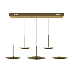 CWI Lighting - Led Island/Pool Table Chandelier With Brass Finish - Kitchen Island Lighting