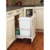 Pull Out Double Trash/Waste Container With Soft Close, White, 35 qt./8.75 gal