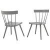 Side Dining Chair, Set of 2, Gray, Wood, Modern, Cafe Bistro Hospitality