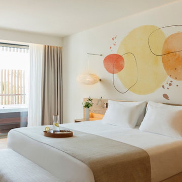 Chambre d'hôtel tête de lit