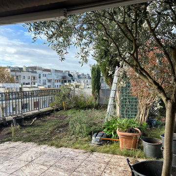 Une terrasse sur un toit à Neuilly