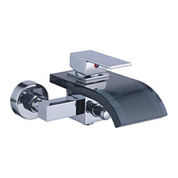 Contemporary Tub Tap with Glass Spout (Wall Mount) T0822WB - Bathtub Faucets