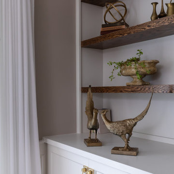Raleigh NC Living Room Remodel — Marble Fireplace & Custom Built-Ins