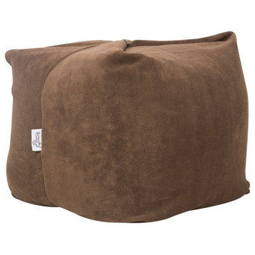 Magic Pouf Brown Beanbag Microplush 3 in 1 Ottoman Chair Pillow