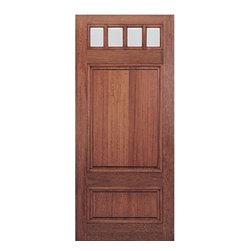 Mahogany Square Top 6-Lite with Panel Bottom Exterior Door - Front Doors