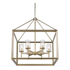 Smyth 6-Light Chandelier, White Gold, Clear Glass